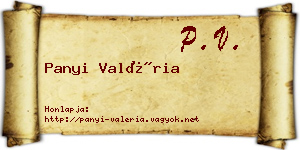 Panyi Valéria névjegykártya